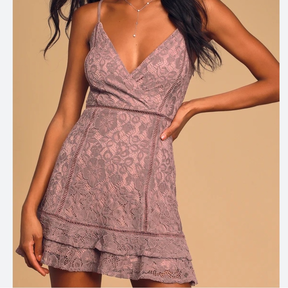 Lulu's Purple Spaghetti Strap Mini Dress